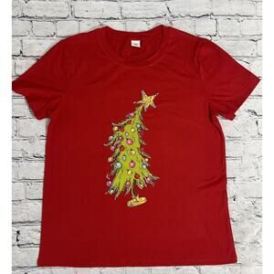 Women’s Whimsical Red Christmas Tree Shirt Whoville Grinch Tree Size Medium NEW